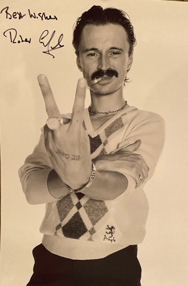 Begbie signed by Robert Carlyle Trainspotting poster